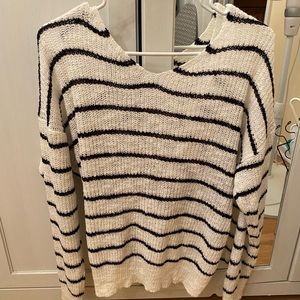 Off the shoulder plunge back sweater